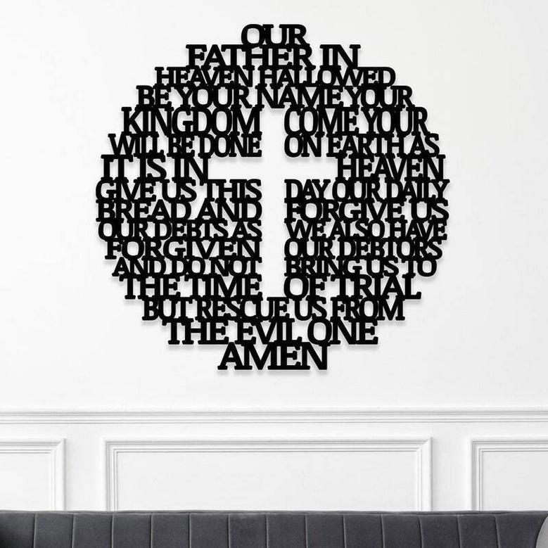 Personalized Holy Family Metal Sign For Christmas - Modern Christian Wall Art For Living Room