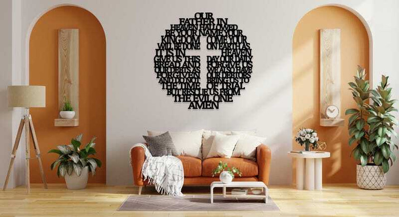 Personalized Holy Family Metal Sign For Christmas - Modern Christian Wall Art For Living Room