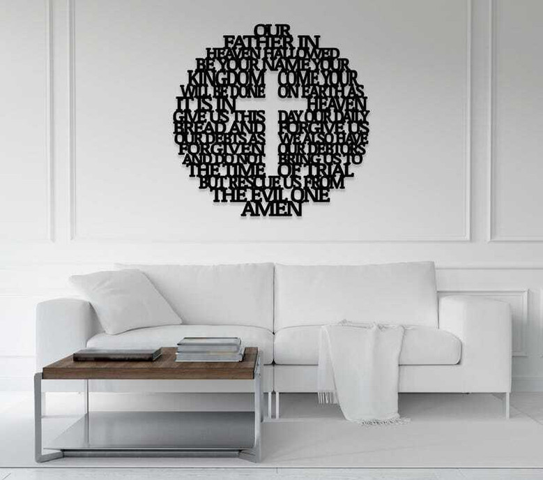 Personalized Holy Family Metal Sign For Christmas - Modern Christian Wall Art For Living Room