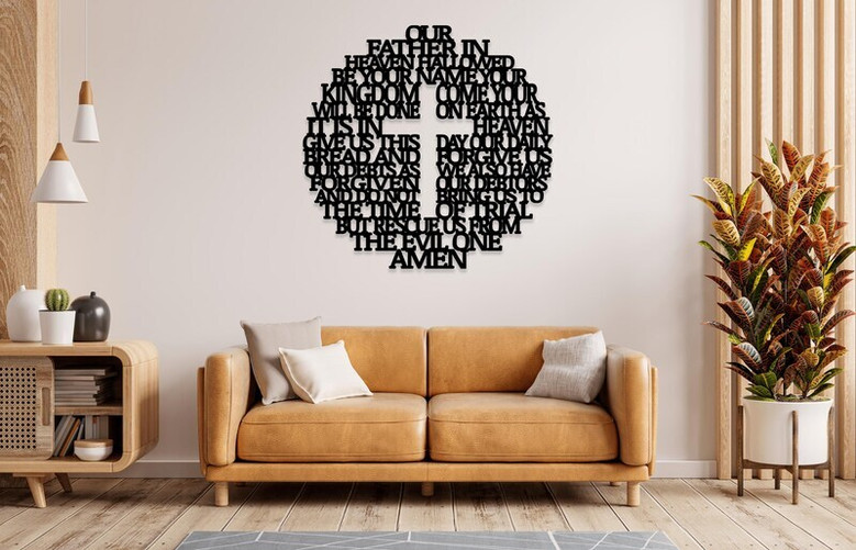 Personalized Holy Family Metal Sign For Christmas - Modern Christian Wall Art For Living Room