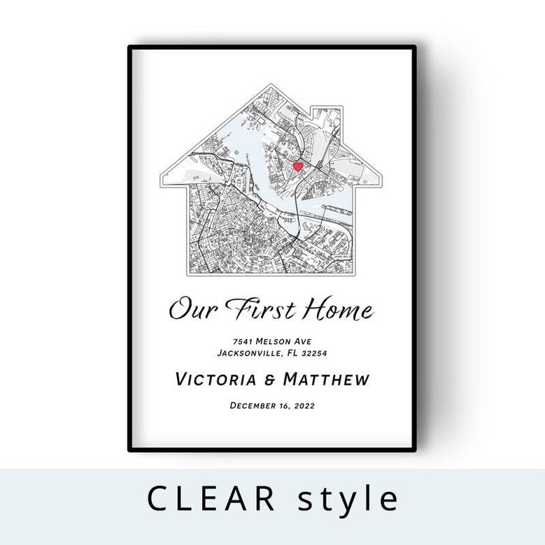 Personalized Housewarming Canvas City Map For Couples - Custom City, Our First Home Gift