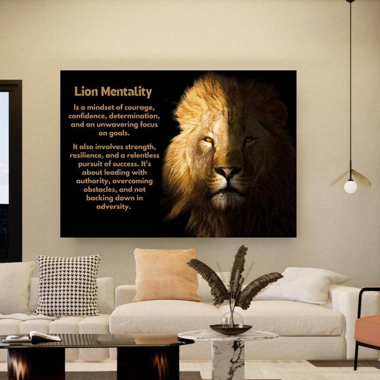 Inspirational Lion Dad Canvas Art For Living Room Inspirational Quote Motivational Gift For Men