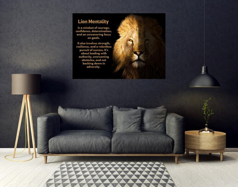 Inspirational Lion Dad Canvas Art For Living Room Inspirational Quote Motivational Gift For Men