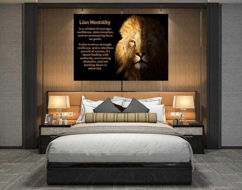 Inspirational Lion Dad Canvas Art For Living Room Inspirational Quote Motivational Gift For Men