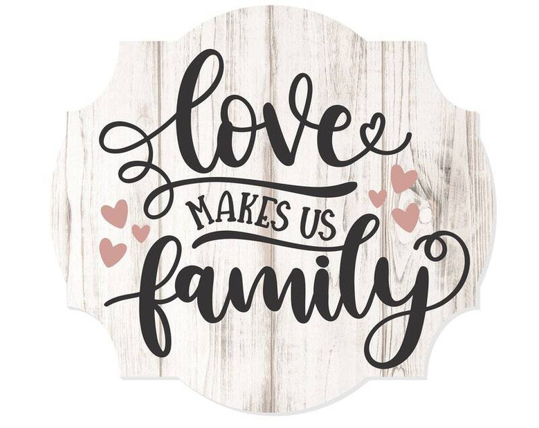 Encouraging Love Makes A Family Scalloped Farmhouse Style Wood Sign For Home DéCor