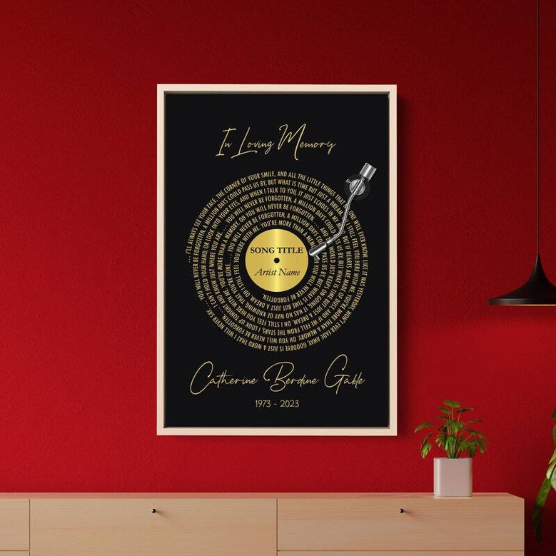 Personalized Dad Memorial Canvas - Heartfelt Song Lyric Art For Father's Day Memorial