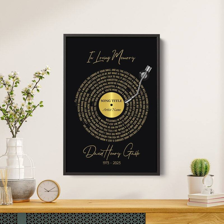 Personalized Dad Memorial Canvas - Heartfelt Song Lyric Art For Father's Day Memorial