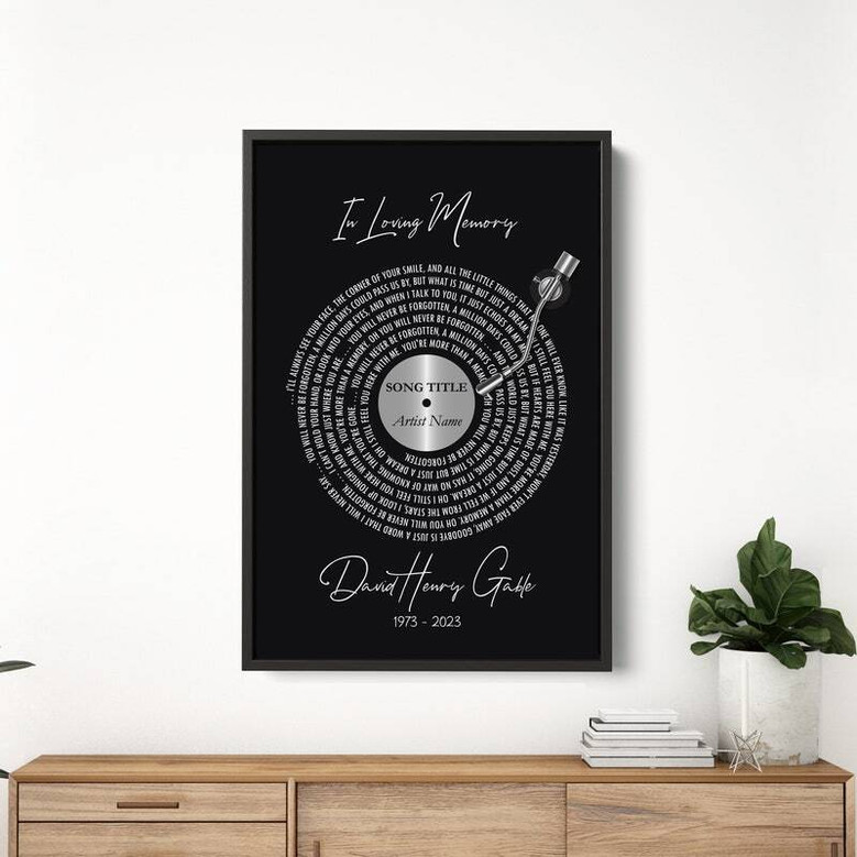 Personalized Dad Memorial Canvas - Heartfelt Song Lyric Art For Father's Day Memorial