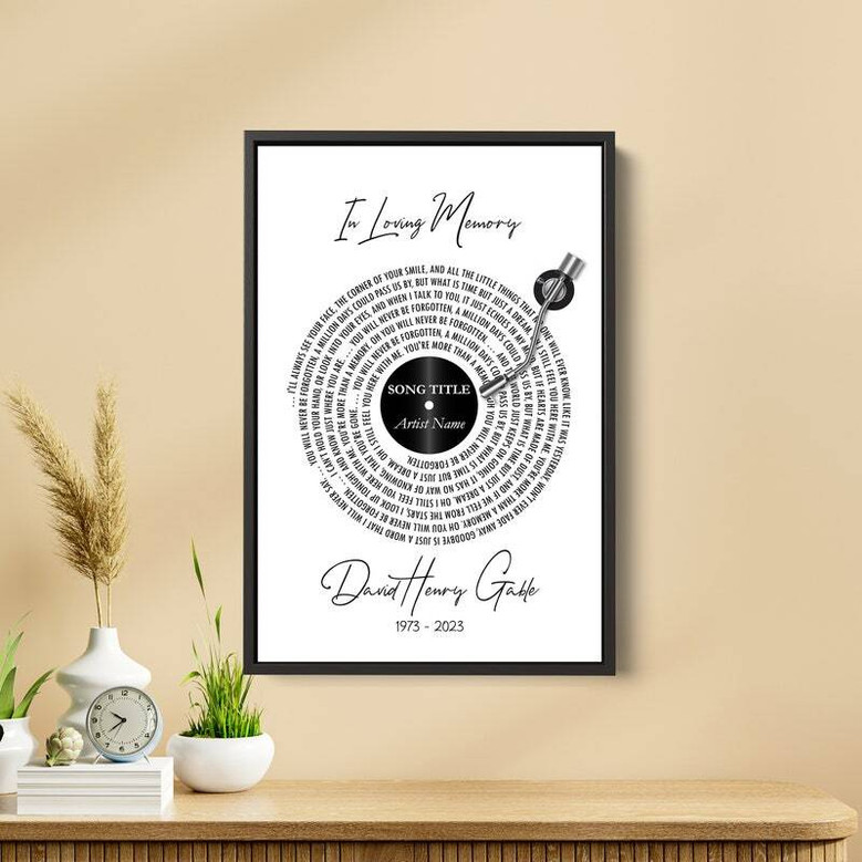 Personalized Dad Memorial Canvas - Heartfelt Song Lyric Art For Father's Day Memorial