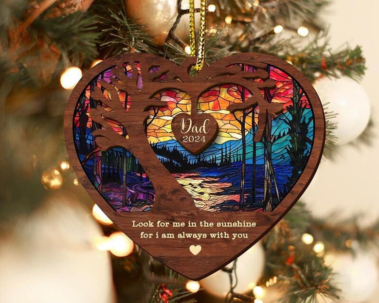 In Loving Memory Of Dad Suncatcher Ornament Memorial Christmas Tree DéCor For Sympathy And Remembrance