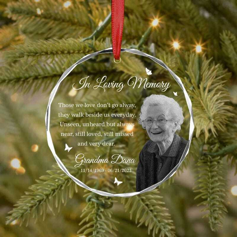 Heartfelt Mom Loss Acrylic Ornament - Custom Photo Christmas Remembrance For Memorial Day