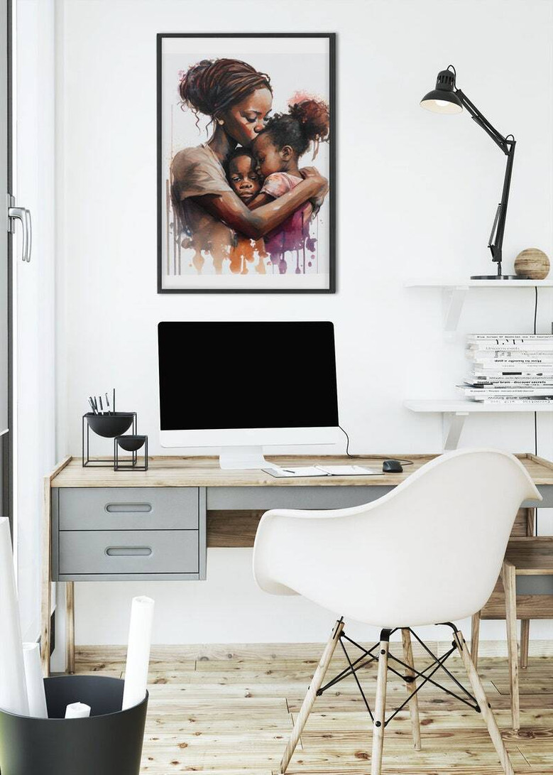 Mother's Love Canvas Art For Black Family - Heartfelt Gift For Living Room