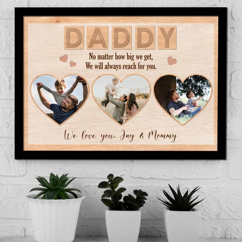 Thoughtful Bonus Dad Photo Collage Canvas - Personalized Fathers Day Gift For Dad From Kids Or Wife
