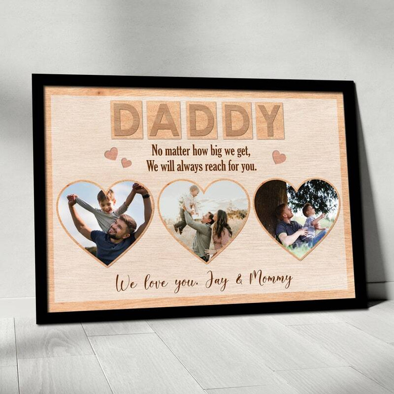 Thoughtful Bonus Dad Photo Collage Canvas - Personalized Fathers Day Gift For Dad From Kids Or Wife