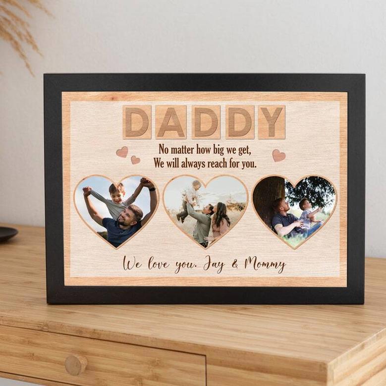 Thoughtful Bonus Dad Photo Collage Canvas - Personalized Fathers Day Gift For Dad From Kids Or Wife