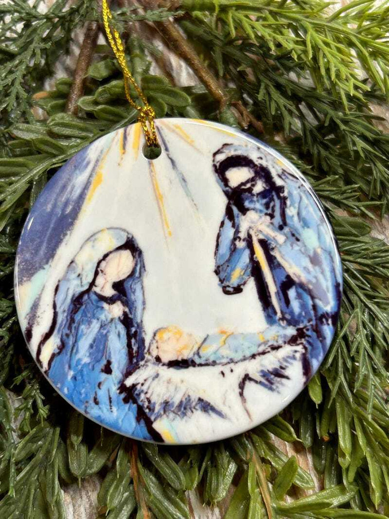 Meaningful Christian Ornament Featuring Mary, Joseph, and Jesus