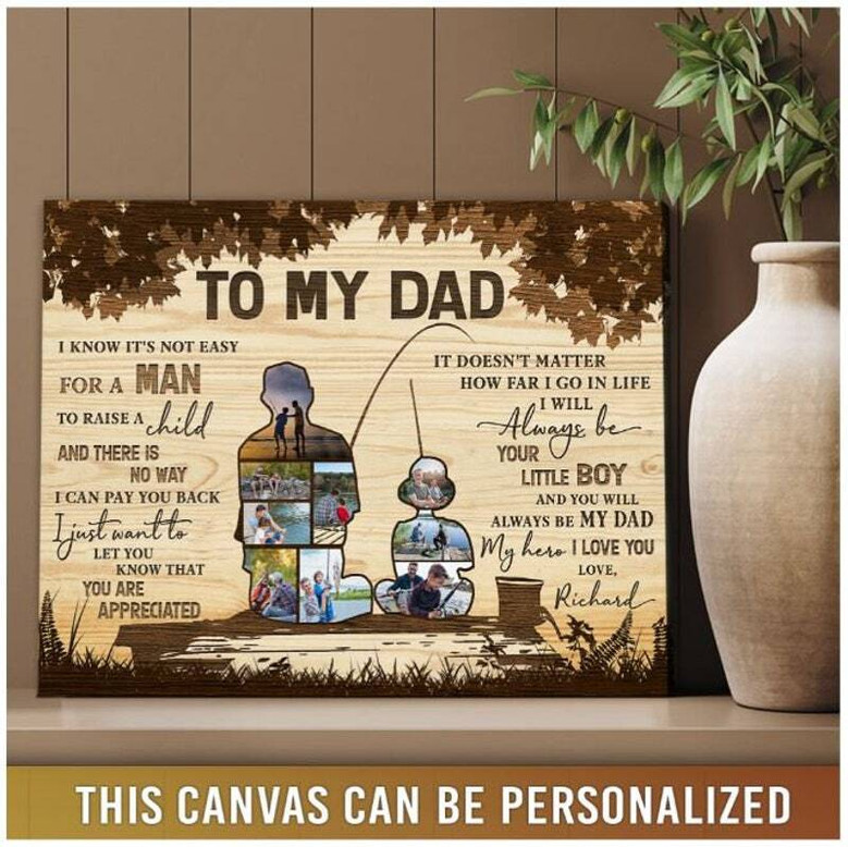 Heartfelt Dad And Daughter Fishing Canvas For Father's Day - Personalized Photo Gift