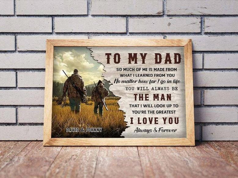 Personalized Hunting Canvas Dad Memorial From Son - Father's Day Gift