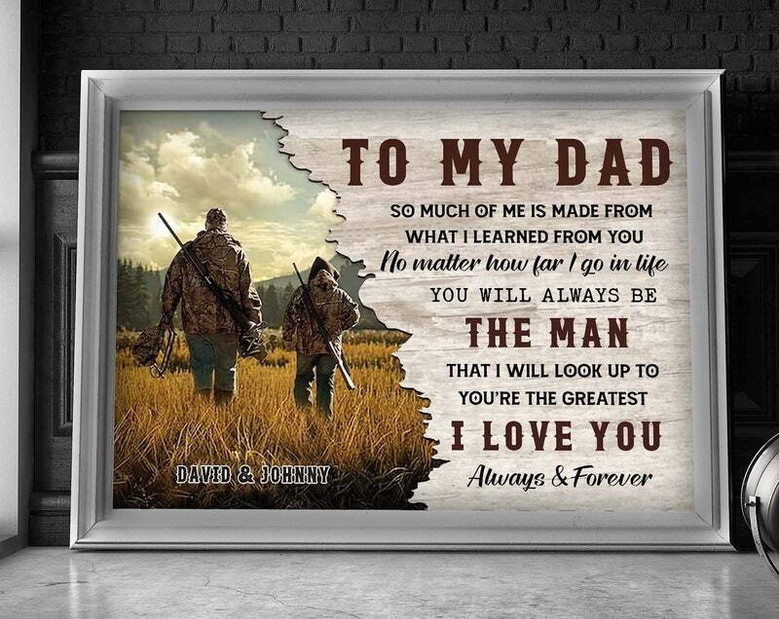 Personalized Hunting Canvas Dad Memorial From Son - Father's Day Gift