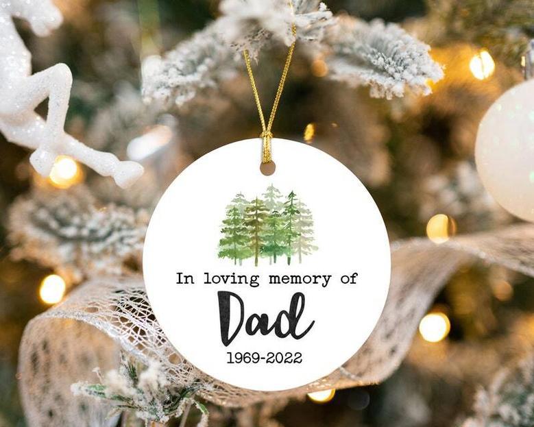 Thoughtful Sympathy Gift: Personalized Dad Memorial Christmas Ornament - In Loving Memory Keepsake For Loss Of Father