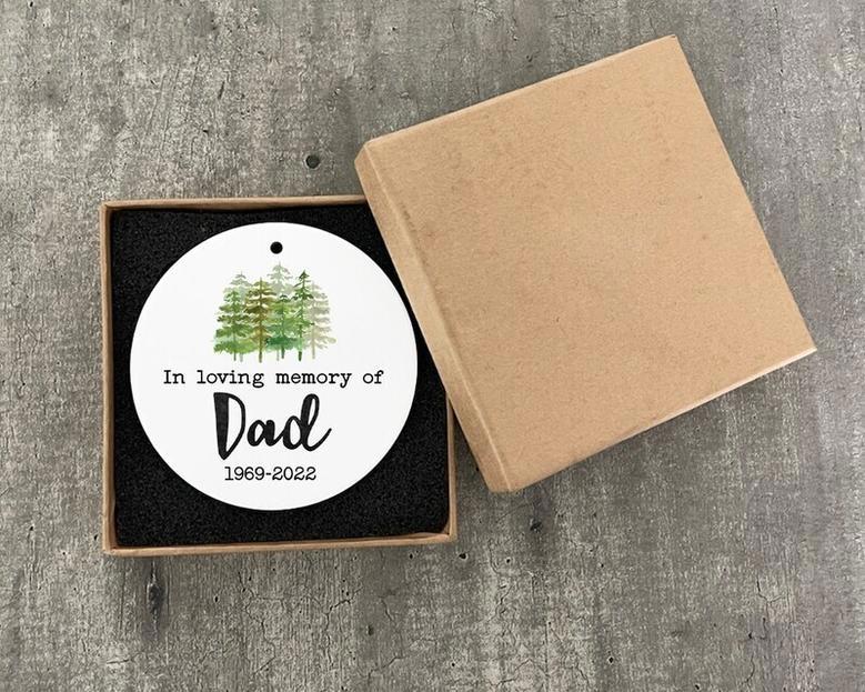 Thoughtful Sympathy Gift: Personalized Dad Memorial Christmas Ornament - In Loving Memory Keepsake For Loss Of Father