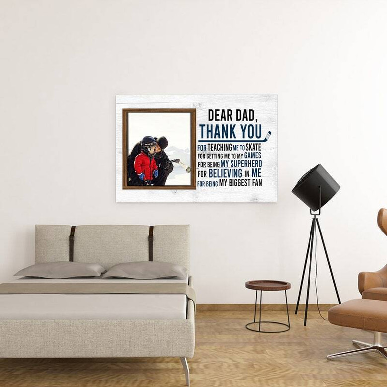 Thoughtful Custom Hockey Dear Daddy Canvas - Perfect For Father's Day, Kids' Gift - Living Room DéCor