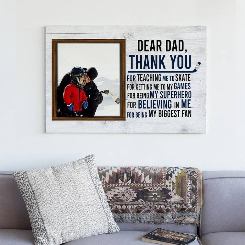 Thoughtful Custom Hockey Dear Daddy Canvas - Perfect For Father's Day, Kids' Gift - Living Room DéCor