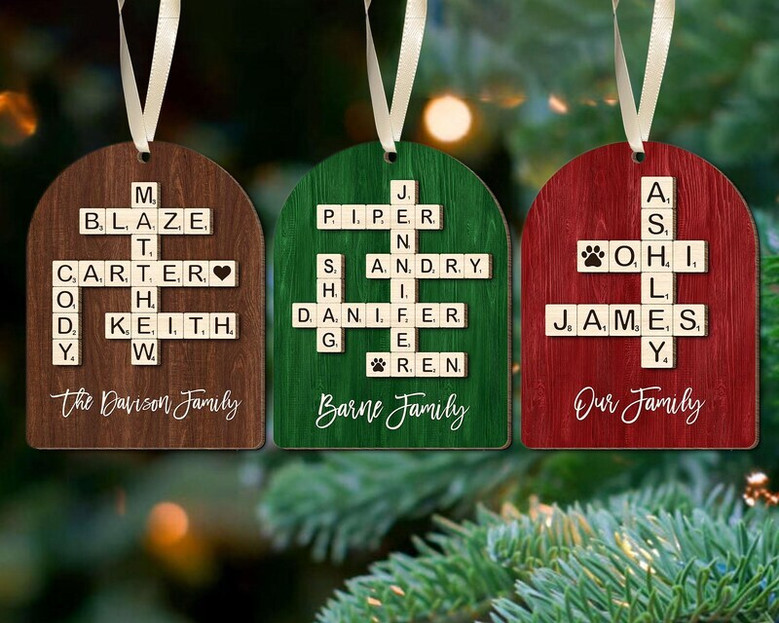 Heartfelt Family Puzzle Ornament For Christmas Tree Decor 2024 Personalized Family Names
