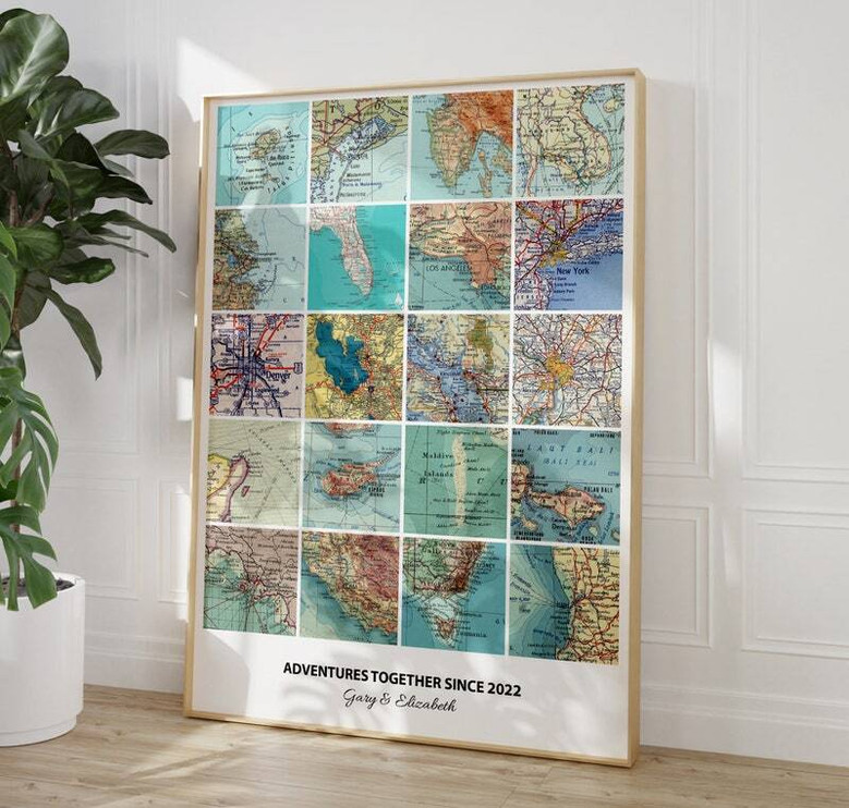 Custom Travel Map Canvas For Families - Heartfelt Travel Wall Decor