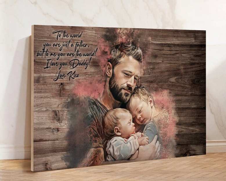 Heartfelt Father's Day Wall Art - Personalized Canvas Gift From Daughter, Son Or Wife For Dad's First Father's Day