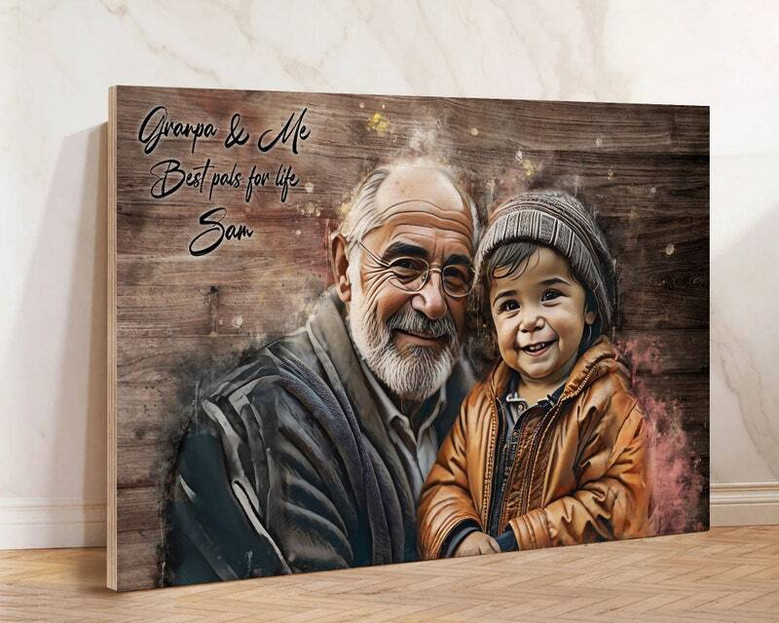 Heartfelt Father's Day Wall Art - Personalized Canvas Gift From Daughter, Son Or Wife For Dad's First Father's Day