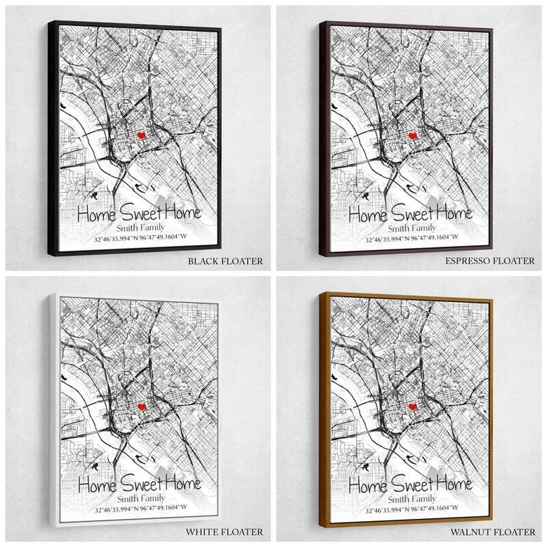 Personalized Housewarming Gift Canvas - Custom House Map Art For Couples' New Home DéCor