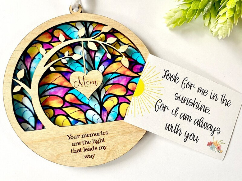 In Memory Of Dad Suncatcher - Personalized Sympathy Gift For Loss Of Mother, Father, Brother, Sister, Friend