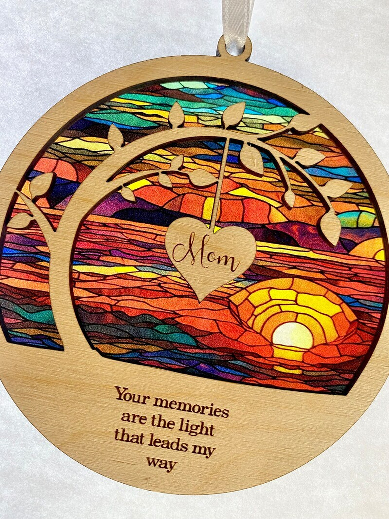 In Memory Of Dad Suncatcher - Personalized Sympathy Gift For Loss Of Mother, Father, Brother, Sister, Friend