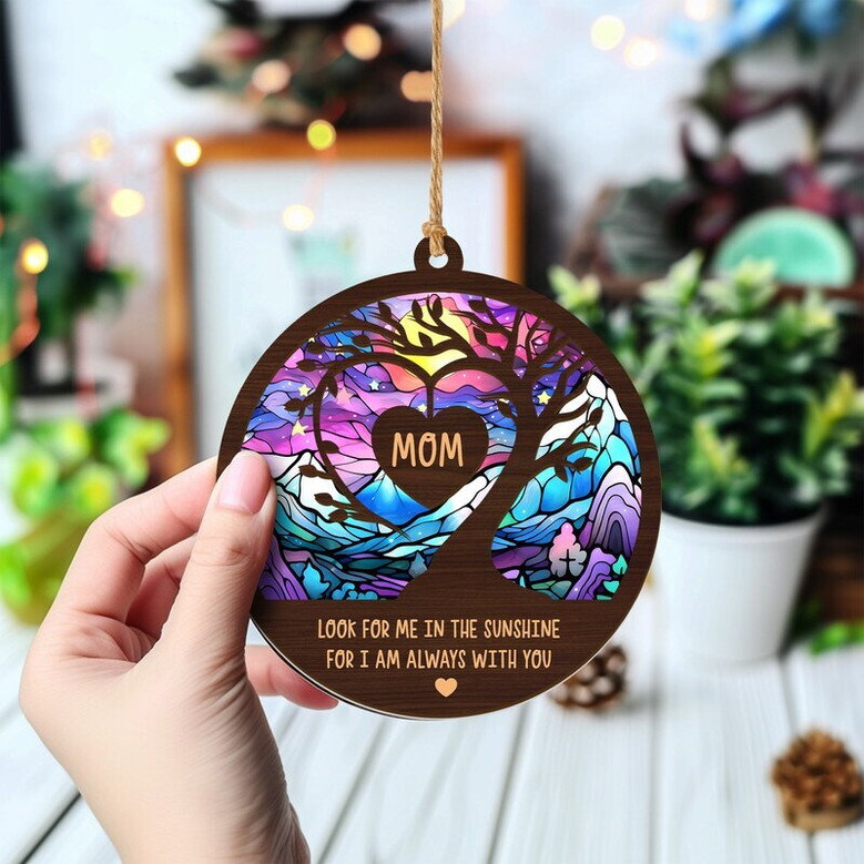 Heartfelt In Memory Of Dad Suncatcher - Personalized Memorial Gift For Loss Of Father
