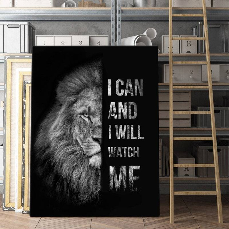 Motivational Lion Dad Canvas - Heartfelt Personalized Wall Art For Fathers, Inspirational Quote For Living Room