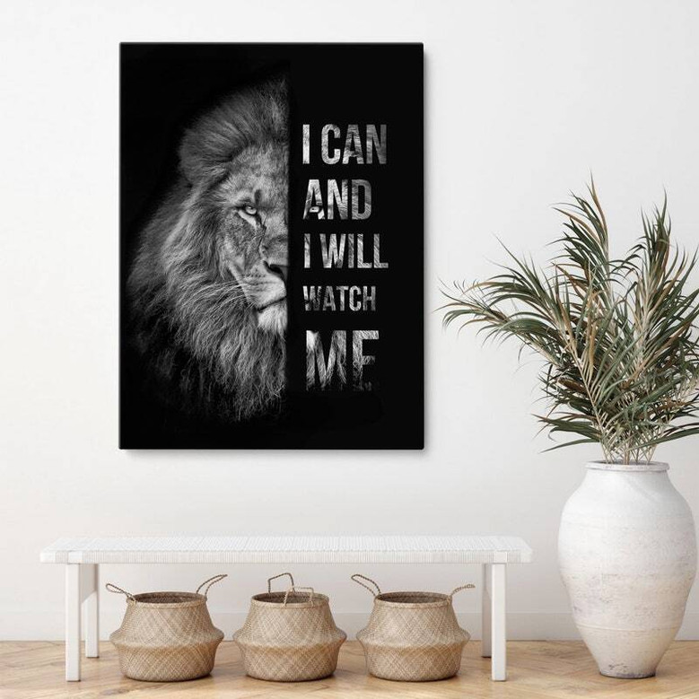 Motivational Lion Dad Canvas - Heartfelt Personalized Wall Art For Fathers, Inspirational Quote For Living Room