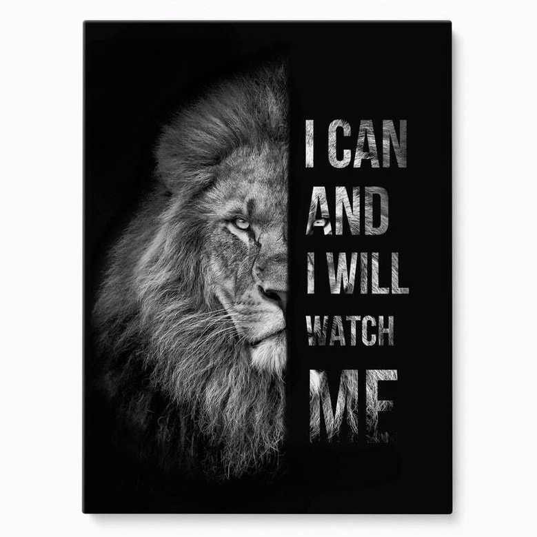 Motivational Lion Dad Canvas - Heartfelt Personalized Wall Art For Fathers, Inspirational Quote For Living Room