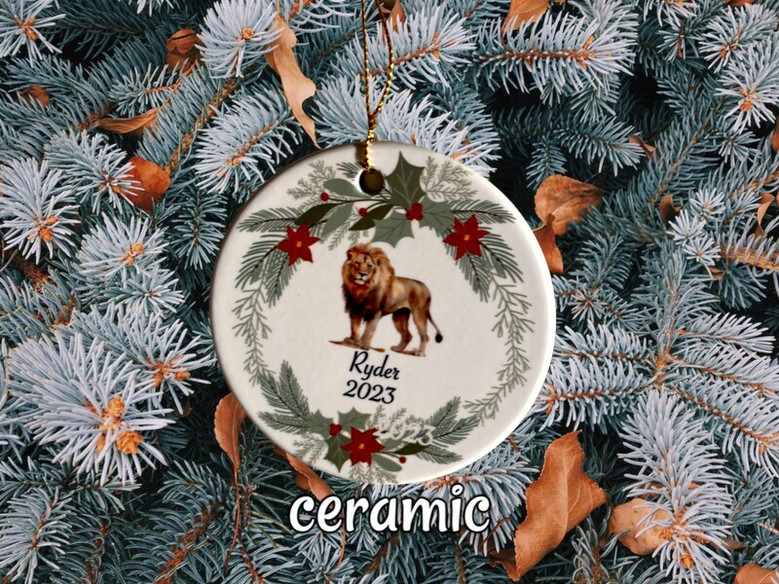 Rustic Lion Christmas Ornament - Thoughtful Holiday Gift