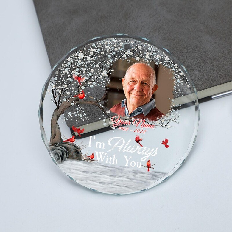 Custom Photo Memorial Ornament Sympathy Gifts For Loss Of Dad Christmas Keepsake
