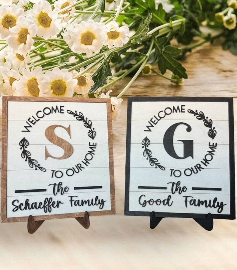 Welcome Family Sign - Thoughtful Housewarming Gift For New Homeowners, Personalized Realtor Present