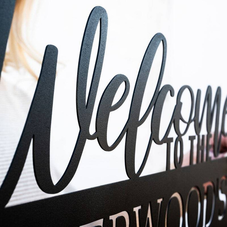 Personalized Welcome Family Sign Outdoor Metal For Housewarming Or Wedding Gift