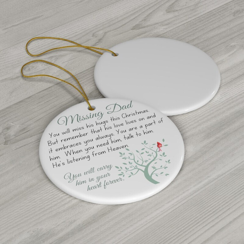 Sympathy Gifts For Loss Of Dad - Heartfelt Christmas Ornament Remembrance Memorial Tribute For Dad