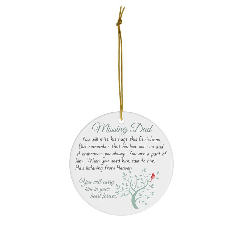 Sympathy Gifts For Loss Of Dad - Heartfelt Christmas Ornament Remembrance Memorial Tribute For Dad