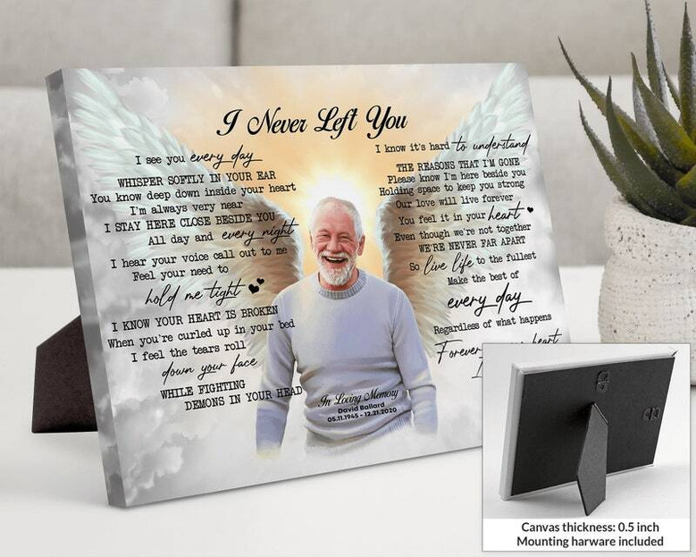 Sympathy Gifts Canvas In Memory Of Dad Guardian Angel Portrait