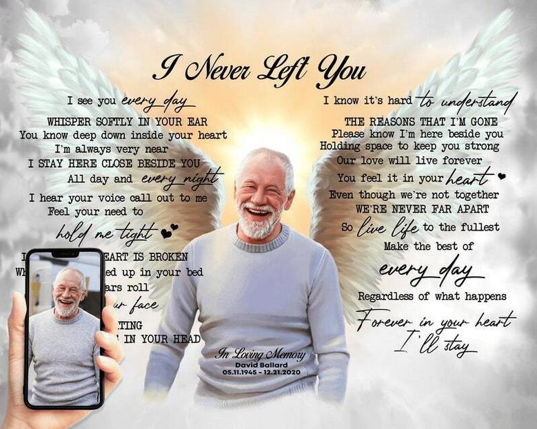 Sympathy Gifts Canvas In Memory Of Dad Guardian Angel Portrait