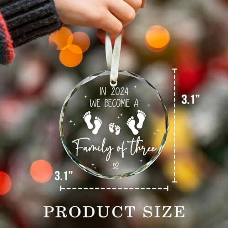 Family Of Three Acrylic Ornament For New Parents' First Christmas - Perfect Gift For New Moms And Dads