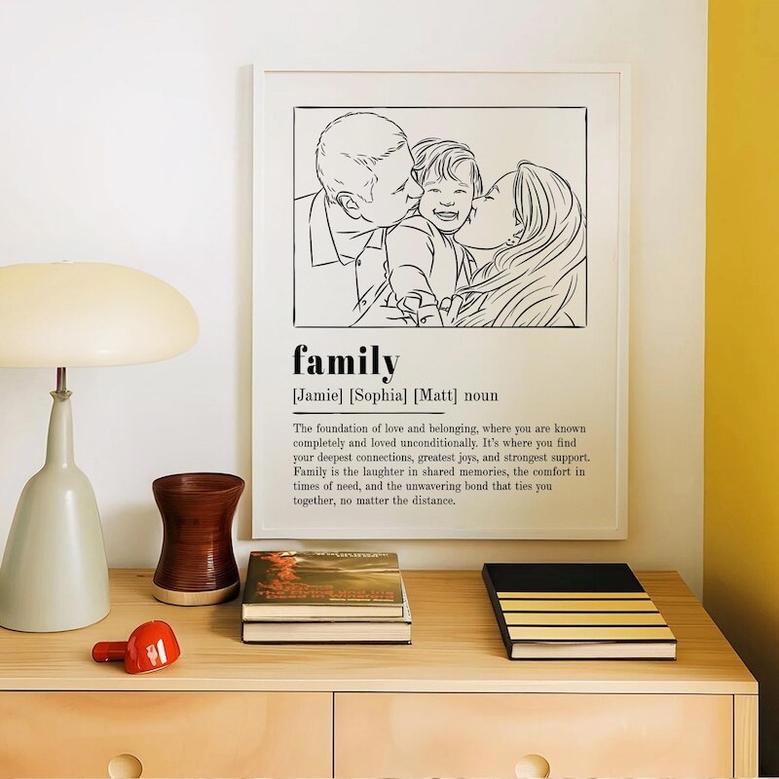 Sentimental Family Definition Canvas - Personalized Minimalist Wall Art For Couples & Home Decor