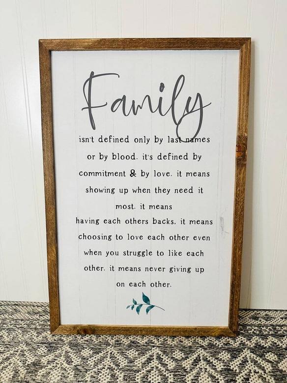 Heartfelt Family Definition Canvas For Rustic Farmhouse DéCor | Inspirational Wall Art Housewarming Gift