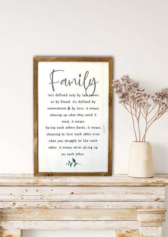 Heartfelt Family Definition Canvas For Rustic Farmhouse DéCor | Inspirational Wall Art Housewarming Gift